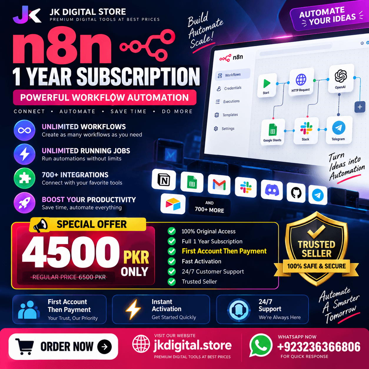 n8n Automation Server 1 Year Subscription